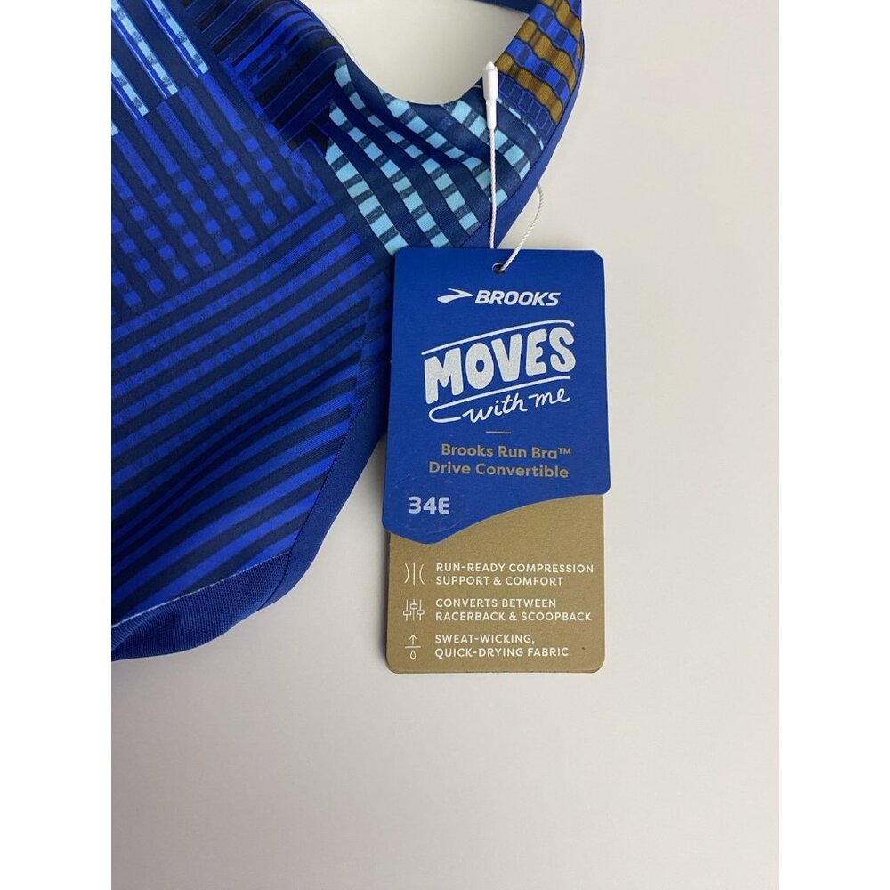 Brooks 34E Drive Convertible Run Motion Print Sweat Wicking Compression - Picture 8 of 10